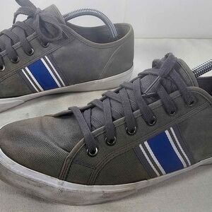 Vintage Le Coq Sportif Gray with Blue And White Accents.  - Size  10.